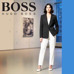 Vintage BOSS Hugo Boss Black Pinstripe Blazer, Women’s, Size 8 / 44 Italian